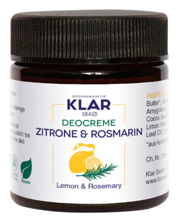 Klar Seifen Deodorant Creme Citron   Rosmarin