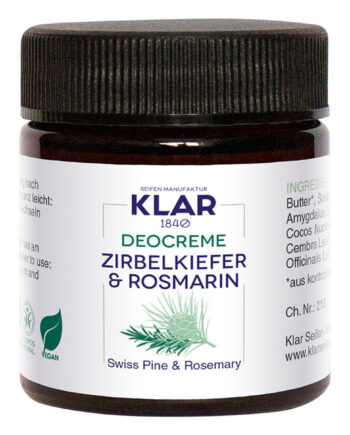 Klar Seifen Deodorant Creme Fyrretræ   Rosmarin