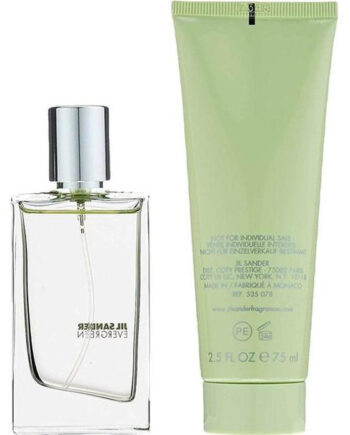 Jil Sander Evergreen Eau Toilette 30ml  Perfumed Body Lotion 75ml æske Ikke Pæn